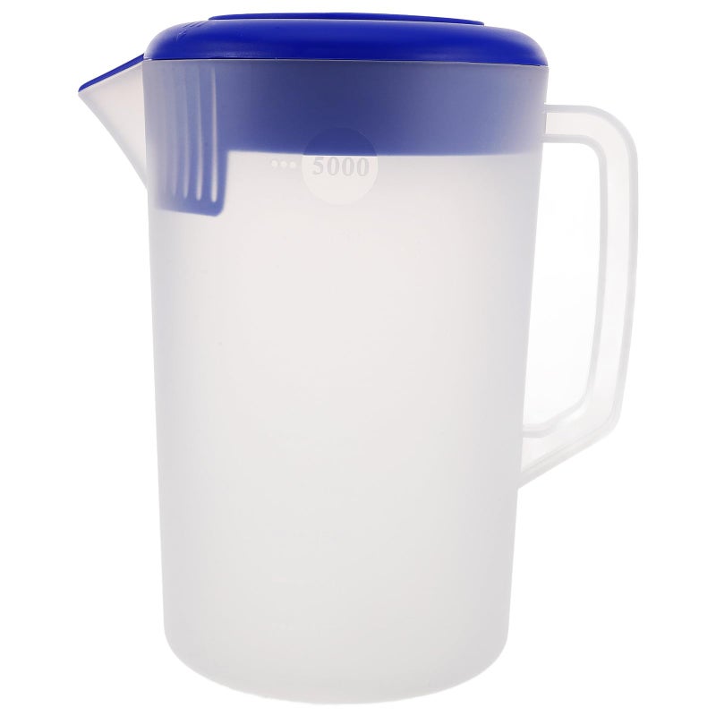 Large Capacity 5L Plastic Water Jug with Lid Frosted Surface Dustproof Cover for Iced Drinks Juice Serving - Image 2