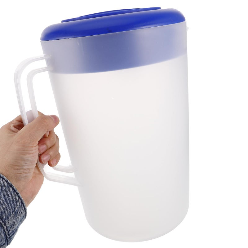 Large Capacity 5L Plastic Water Jug with Lid Frosted Surface Dustproof Cover for Iced Drinks Juice Serving - Image 4