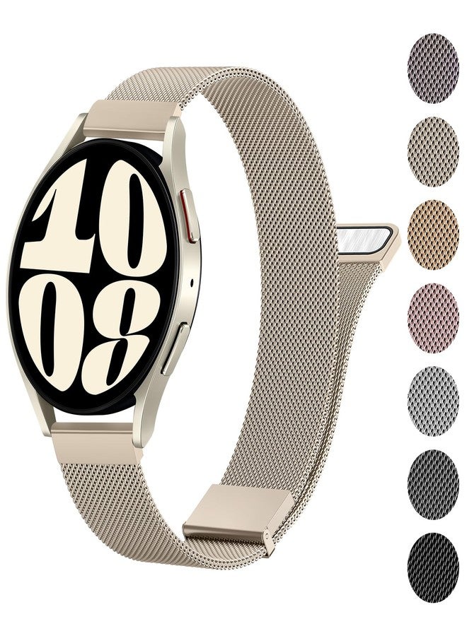 Meliya Metal Bands Compatible with Samsung Galaxy Watch 6 - 20mm Stainless Steel Replacement Straps for Women & Men (Champagne) - Image 1