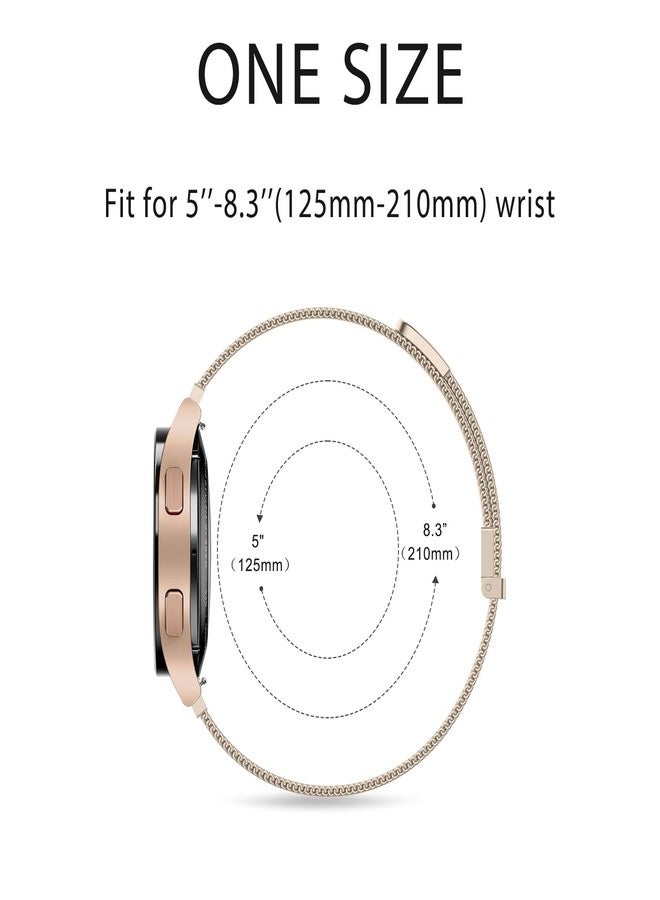 Meliya Metal Bands Compatible with Samsung Galaxy Watch 6 - 20mm Stainless Steel Replacement Straps for Women & Men (Champagne) - Image 4