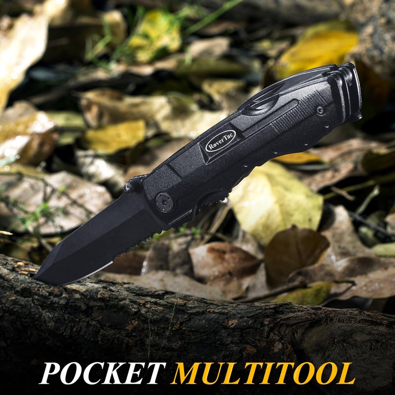 RoverTac Pocket Knife Multitool - 15-in-1 Multi Tool with Knife, Pliers, Screwdrivers, Bottle Opener - Tactical, Camping, Survival Knife - Compact Gear for Outdoors, Camping, Hiking, Gifts for Men - Image 4