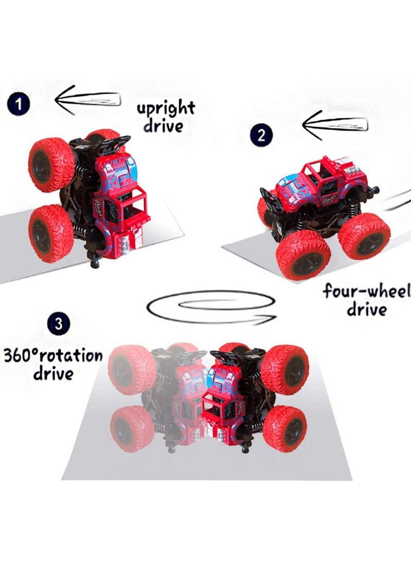 4 Pack Monster Truck Toys - Friction Powered Push and Go Toy Cars, Inertia Car Toy Set Stunt Toy Vehicles - Image 5