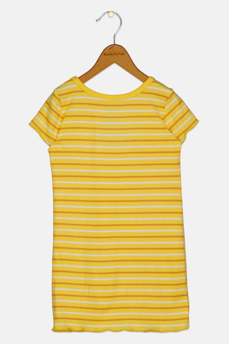 Levi's Toddlers Girl Embroidered Logo Dress, Yellow - Image 2