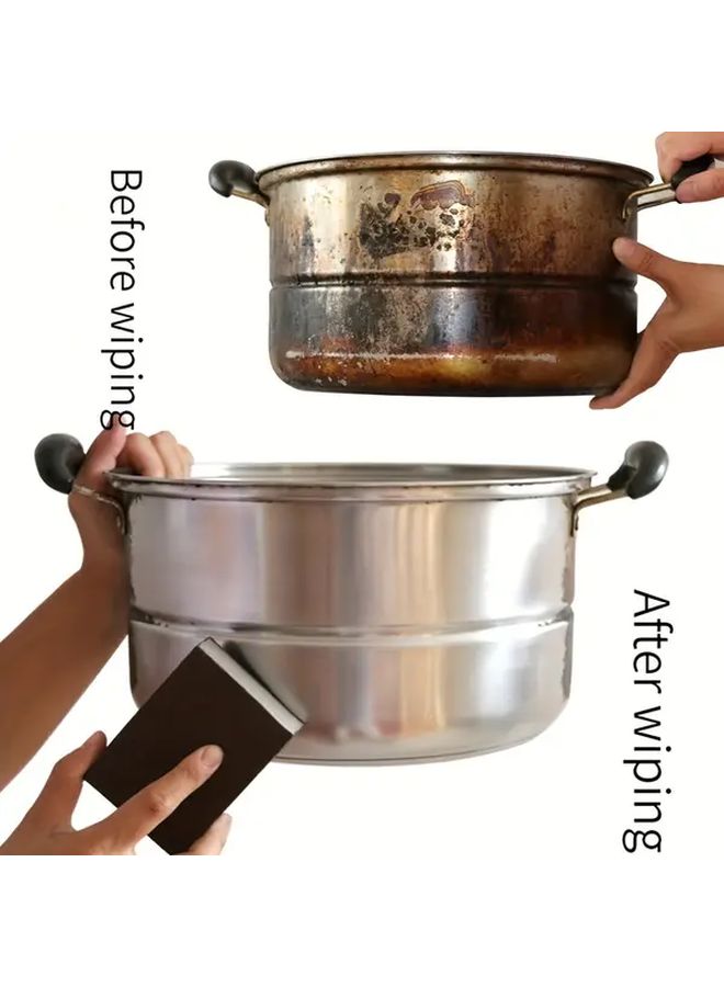 1 Pcs Brown Multi-Purpose Emery Foam Sponge Kitchen Cleaning Rust Water Stain Remover Stainless Steel Pots Polishing Tool Wooden Surfaces - Image 3