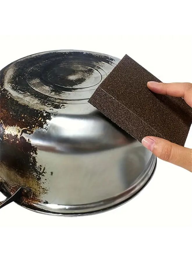 1 Pcs Brown Multi-Purpose Emery Foam Sponge Kitchen Cleaning Rust Water Stain Remover Stainless Steel Pots Polishing Tool Wooden Surfaces - Image 2