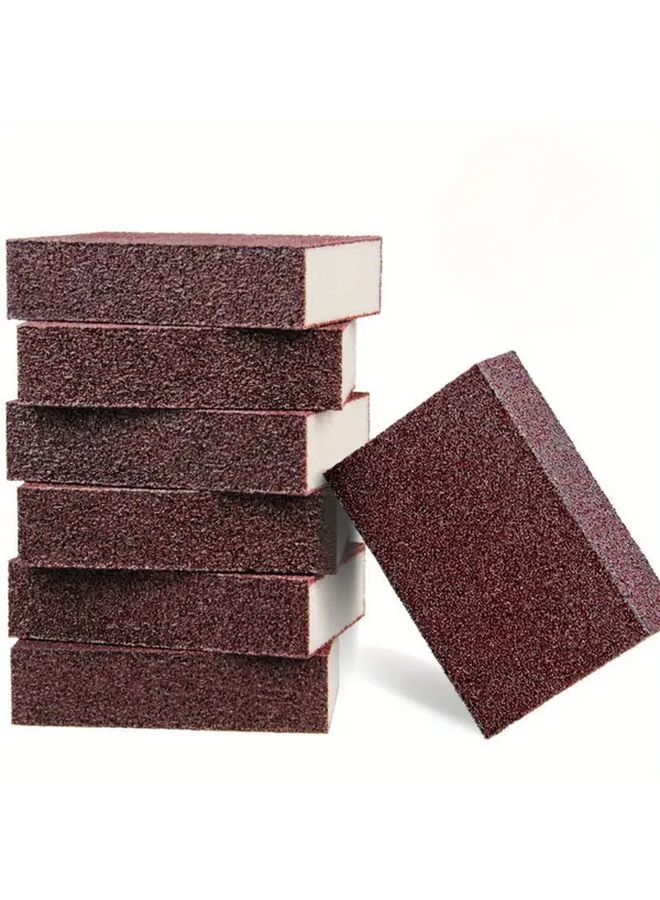 1 Pcs Brown Multi-Purpose Emery Foam Sponge Kitchen Cleaning Rust Water Stain Remover Stainless Steel Pots Polishing Tool Wooden Surfaces - Image 1