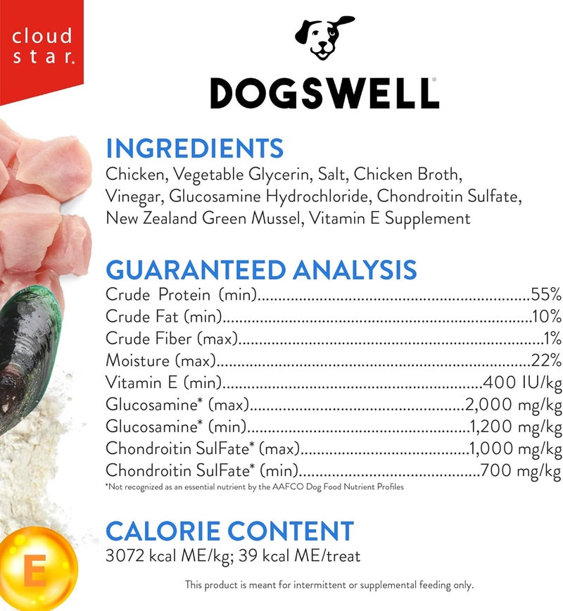 دوجسويل Dogswell Jerky Hip and Joint Dog Treats Grain Free Made in USA Only, Glucosamine and Chondroitin, 24 oz Chicken, 1.5 Pound (Pack of 1) - Image 3