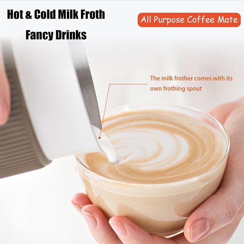 DITOSH Espresso Maker with Milk Frother Electric Moka Pot 2-in-1 Espress Machine Aluminium One-Touch Operation Milk Froth Fine and Dense White 110V - Image 5