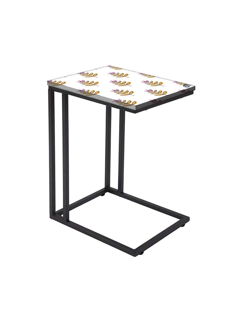 Nutcase Nutcase Design C Shaped Side Table for Laptop Work on Sofa CouchStudy Breakfast Snack Serving End Tables for Living Room Bedroom Ethnic Leaf  - Image 1