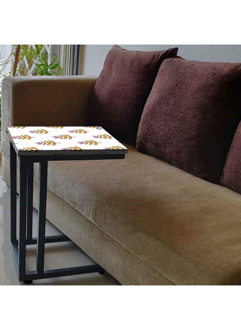 Nutcase Nutcase Design C Shaped Side Table for Laptop Work on Sofa CouchStudy Breakfast Snack Serving End Tables for Living Room Bedroom Ethnic Leaf  - Image 2