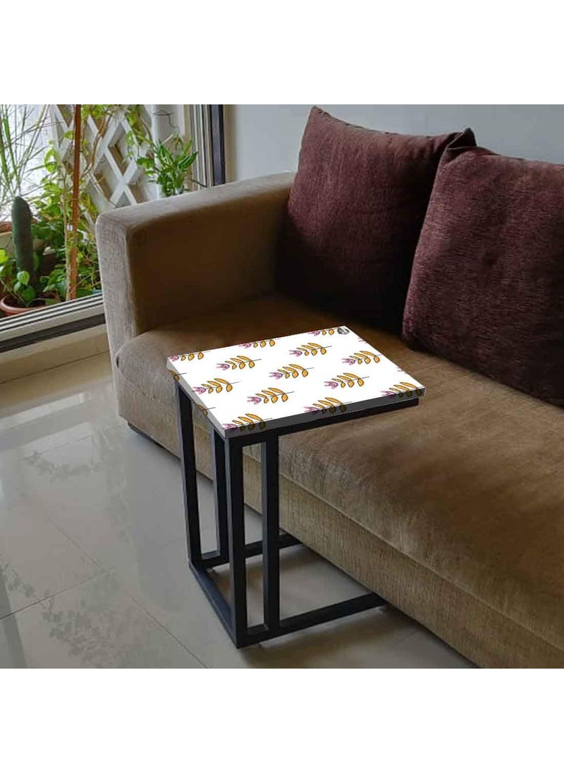 Nutcase Nutcase Design C Shaped Side Table for Laptop Work on Sofa CouchStudy Breakfast Snack Serving End Tables for Living Room Bedroom Ethnic Leaf  - Image 5