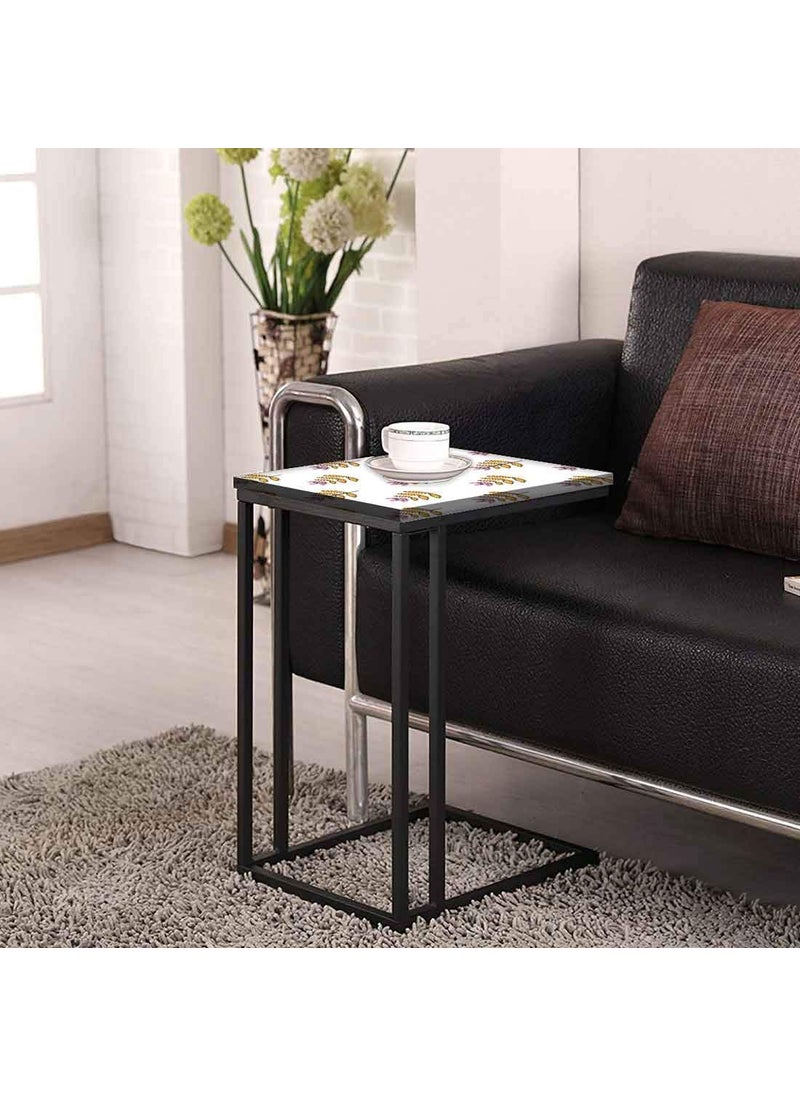 Nutcase Nutcase Design C Shaped Side Table for Laptop Work on Sofa CouchStudy Breakfast Snack Serving End Tables for Living Room Bedroom Ethnic Leaf  - Image 3