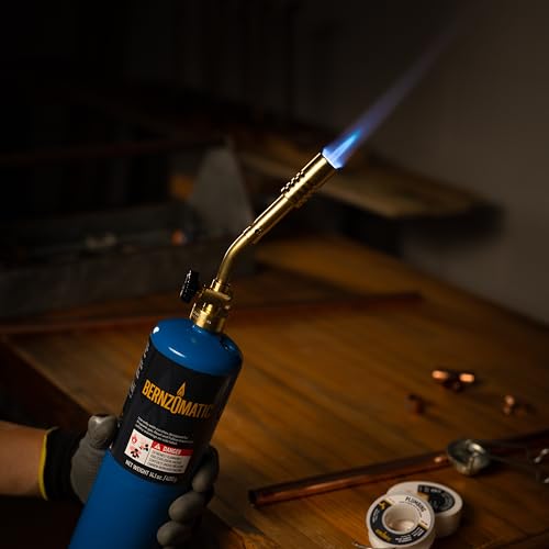 Bernzomatic® Wide Flame Brass Torch - Manual Ignition, Wide Pencil Flame Propane Torch (JT680 Torch) - Image 3