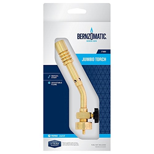 Bernzomatic® Wide Flame Brass Torch - Manual Ignition, Wide Pencil Flame Propane Torch (JT680 Torch) - Image 2