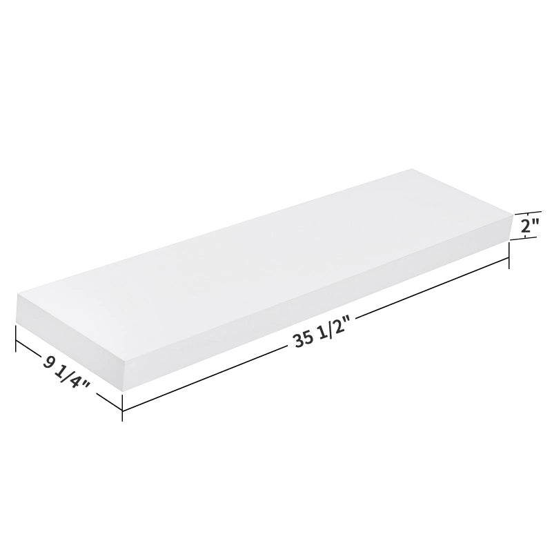 WELLAND 36 inch White Mission Floating Shelves for Wall, Bathroom Wall Mount Shelves, Wood Modern Display Shelves, Book Shelves,for Bedroom,Living Room and Kitchen - Image 2