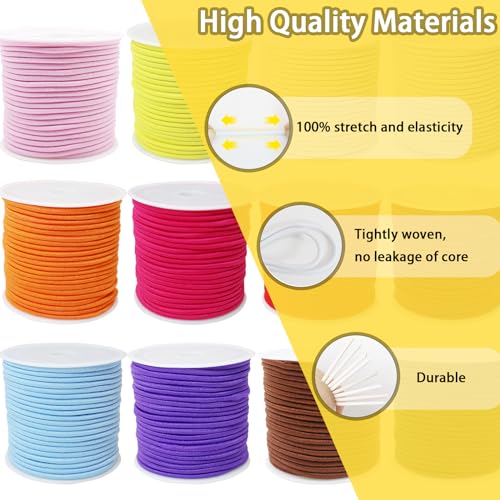 ZHFMLY 12rolls Colored Elastic Stretch String Assortment 2mm 300ft Elastic Round Beaded Cord Small Bungee Shock Cord for Pony Silicone Beads Large Hole Bead Keychain Bracelet DIY Crafts & Sewing (ZH169) - Image 3