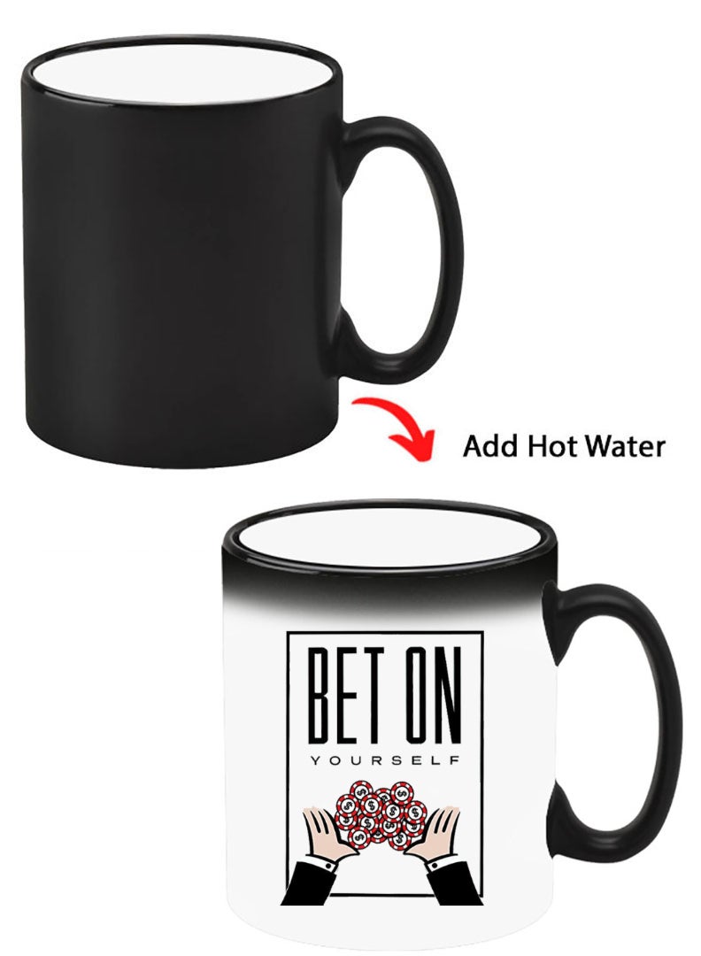 Theodor Color Changing Heat Sensitive Ceramic Mug, Image Revealed When HOT Liquid is Added! Bet on yourself - Image 1
