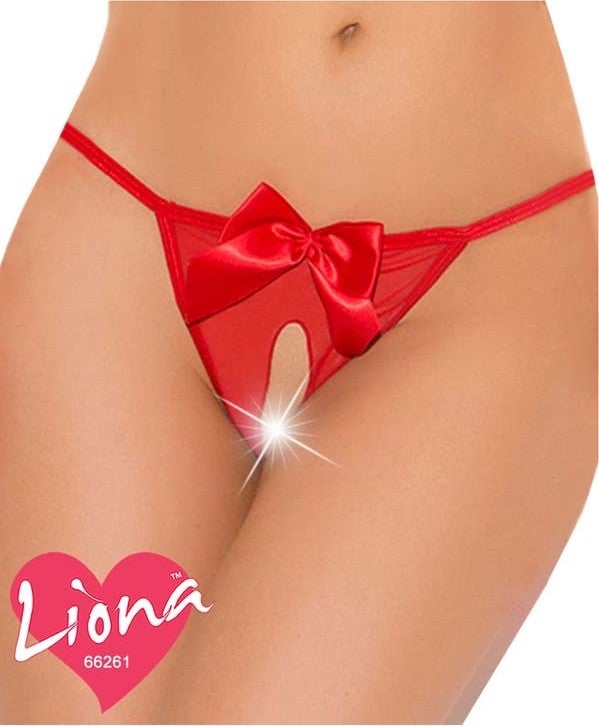 Liona Net Light Red Thong Fantasy Underwear - Image 1