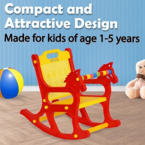 DECCAN PLAST Plastic Gogo Baby Rocking Chair | Red & Yellow | Rocker With Backrest | Toy For Children | Anganwadi Kids Toddlers - Image 3