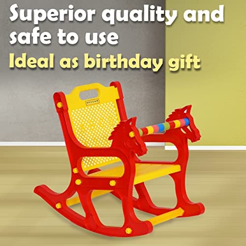 DECCAN PLAST Plastic Gogo Baby Rocking Chair | Red & Yellow | Rocker With Backrest | Toy For Children | Anganwadi Kids Toddlers - Image 5