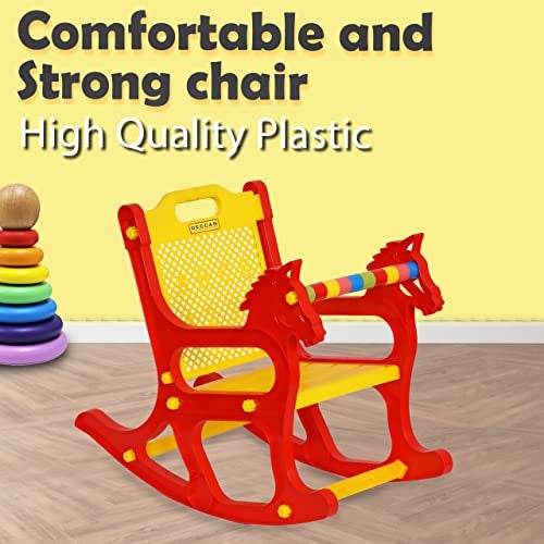 DECCAN PLAST Plastic Gogo Baby Rocking Chair | Red & Yellow | Rocker With Backrest | Toy For Children | Anganwadi Kids Toddlers - Image 4