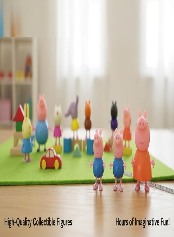 BRAVIADECOR BRAVIA Pig Family Toy Set of 9 Cartoon Figures - Movable Poseable Animal Family & Friends Figurines, Pretend Play Figure Set for Kids, Toy for Boys Girls 3+ Years, Birthday Return Gift - Image 4