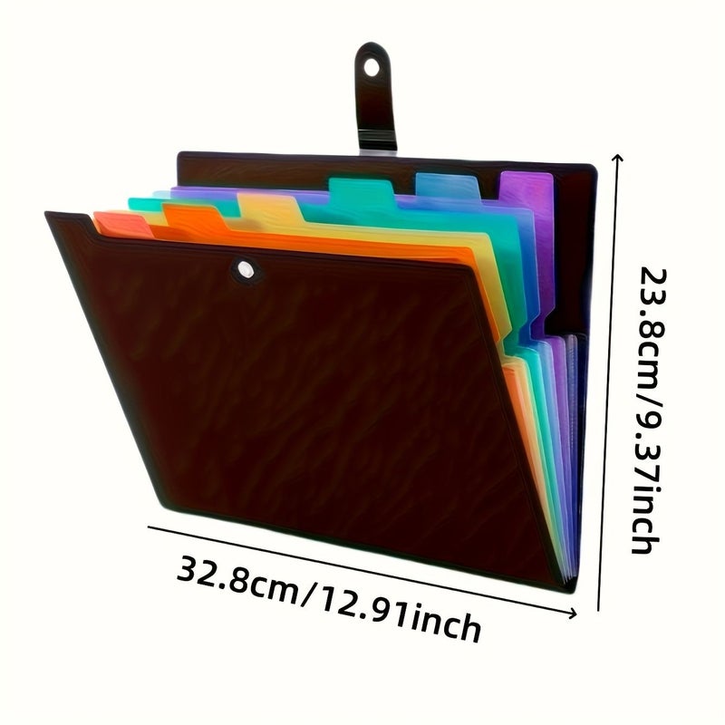 A4 24-Page Accordion Folder Black 7 Color Labels Snap Closure Student Exam File Organizer - Image 3