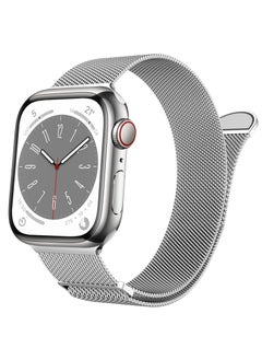 ANYOGRO Compatible with Apple Watch Band 42mm 41mm 40mm 38mm for Women and Men, Magnetic Metal Stainless Steel Strap Wristband Compatible for iWatch Series 10 9 8 7 6 5 4 3 2 1 SE Silver  - Image 1