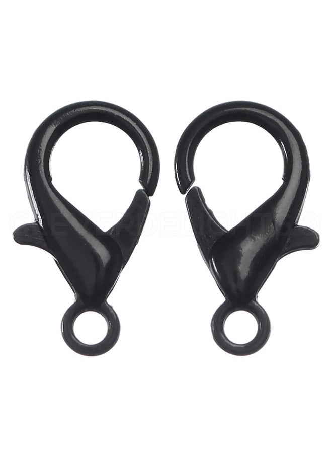 CleverDelights - 21X12Mm Dark Black Lobster Clasps 50 Pack - Image 1