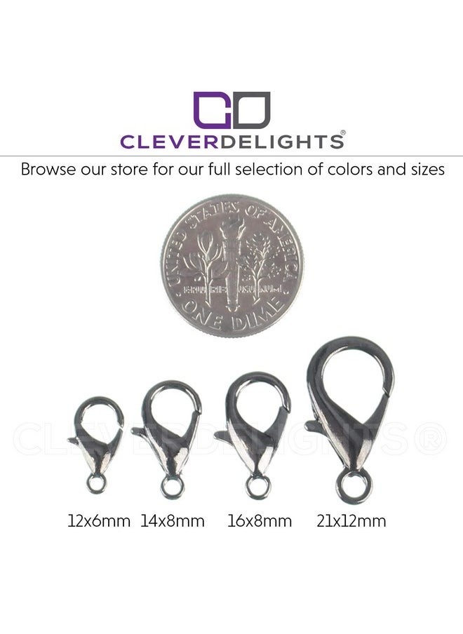 CleverDelights - 21X12Mm Dark Black Lobster Clasps 50 Pack - Image 1