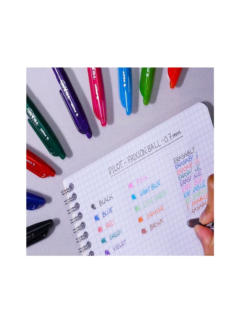 PILOT 3-Piece Frixion Erasable Ball Pen 0.7mm Tip Multicolour  - Image 4