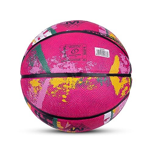 Spalding Marble Rubber Basketball (Color: Pink, Size: 6 - Image 4