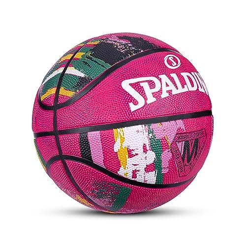 Spalding Marble Rubber Basketball (Color: Pink, Size: 6 - Image 3