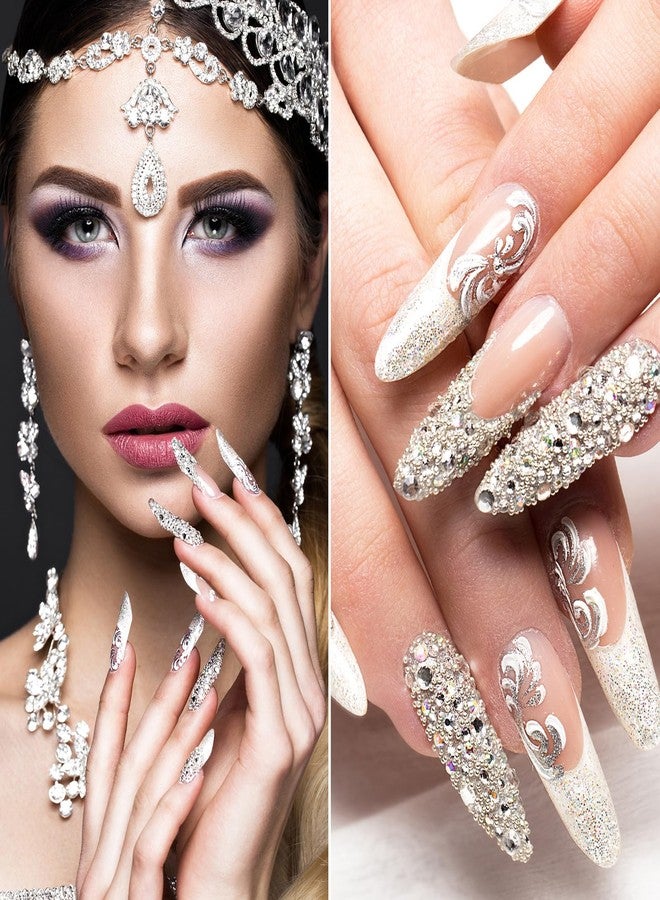 uxcell Craft Rhinestone Stickers, 1394 Pcs (4mm/6mm), 4 Sheet Crystal Round Shape, Self-Adhesive for Nail Art, Makeup, Festivals (Blue) - Image 4