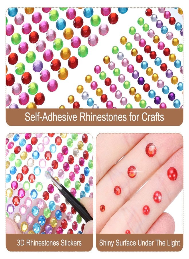 uxcell Craft Rhinestone Stickers, 1394 Pcs (4mm/6mm), 4 Sheet Crystal Round Shape, Self-Adhesive for Nail Art, Makeup, Festivals (Blue) - Image 3