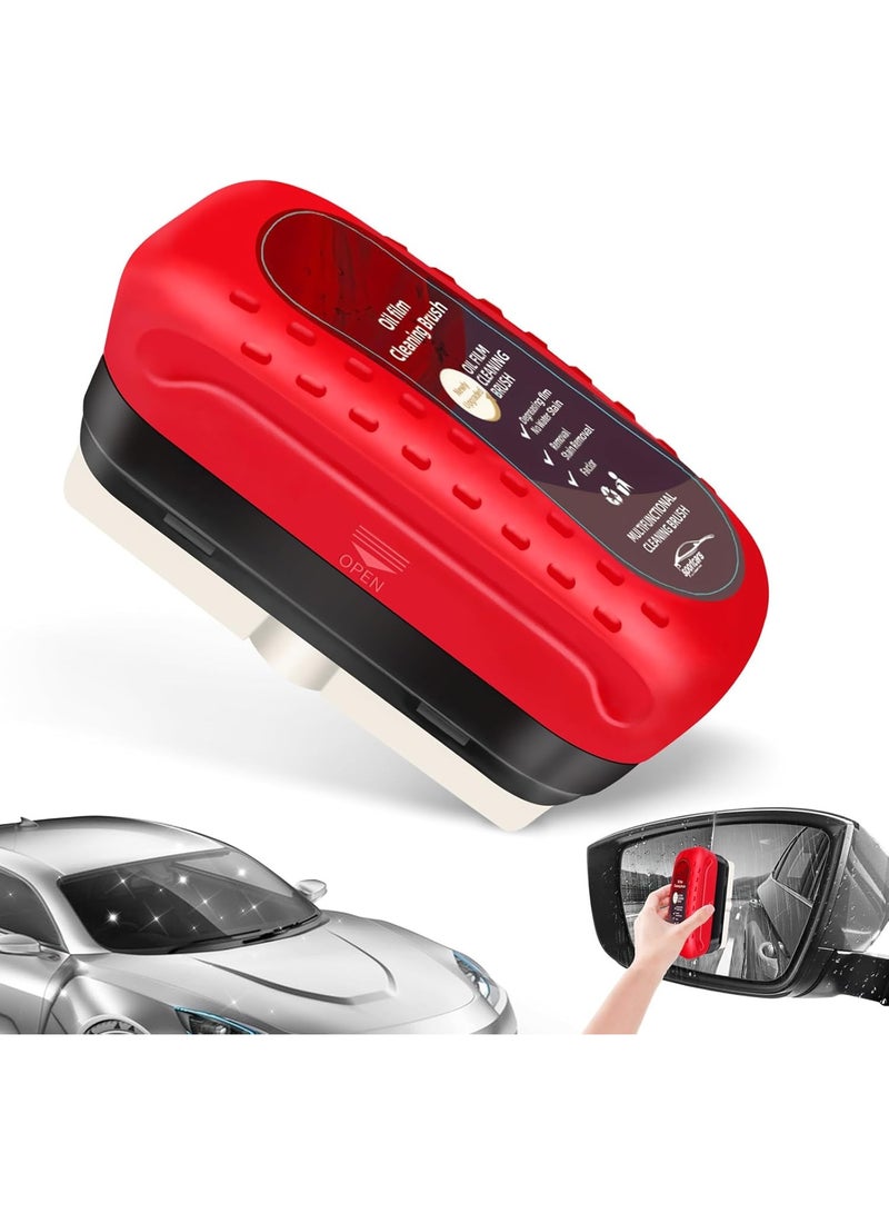 فرشاة تنظيف طبقة الزيت من السيارات، منظف طبقة الزيت من زجاج السيارات المضاد للضباب والمطر، منظف زجاج السيارات الأمامي لتحسين الوضوح والرؤية (1 عبوة) - Image 1