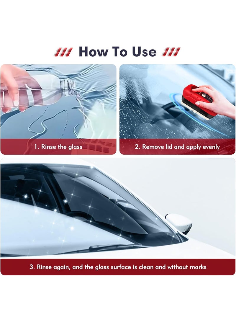 فرشاة تنظيف طبقة الزيت من السيارات، منظف طبقة الزيت من زجاج السيارات المضاد للضباب والمطر، منظف زجاج السيارات الأمامي لتحسين الوضوح والرؤية (1 عبوة) - Image 4