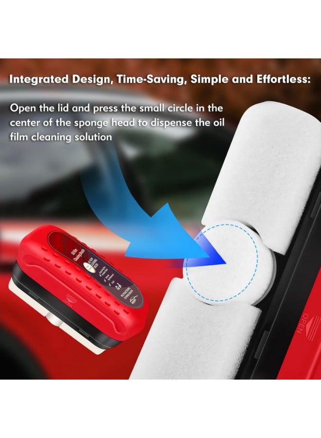 فرشاة تنظيف طبقة الزيت من السيارات، منظف طبقة الزيت من زجاج السيارات المضاد للضباب والمطر، منظف زجاج السيارات الأمامي لتحسين الوضوح والرؤية (1 عبوة) - Image 3