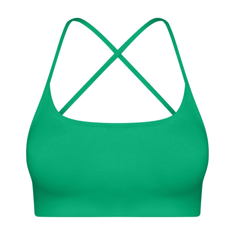 Fashion Crisscross Strappy Sports Bra for Yoga Pilates Lush green  - Image 1