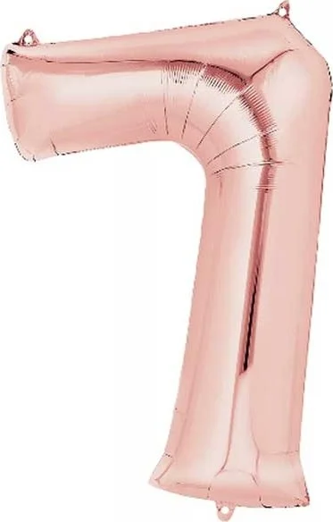 Partioutlet 7 Number Rose Foil Balloon 100 cm