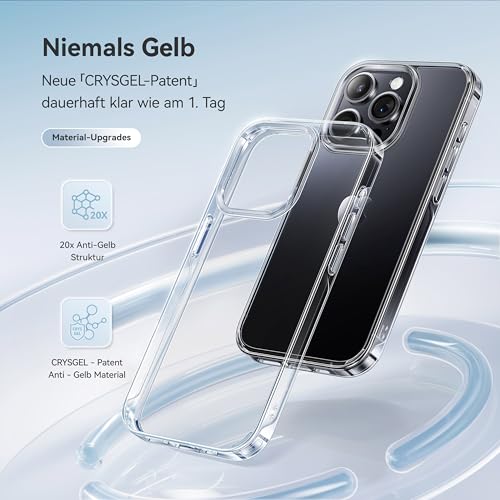 CASEKOO for iPhone 13 Pro Case Crystal Clear, [Never Yellow Technology] [Military-Grade Protection] Transparent Slim Cover Women Men for iPhone 13 Pro Phone Case 6.1 inch, Clear - Image 2