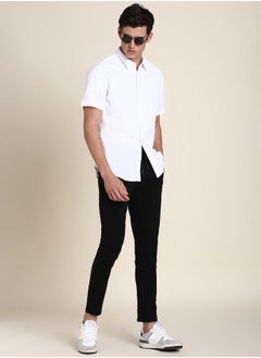 Dennis Lingo Men Black Straight Leg Mid-Rise Pants by Styli  - Image 4