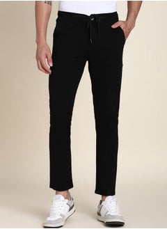 Dennis Lingo Men Black Straight Leg Mid-Rise Pants by Styli  - Image 1