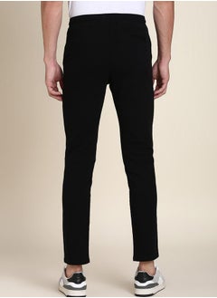 Dennis Lingo Men Black Straight Leg Mid-Rise Pants by Styli  - Image 3