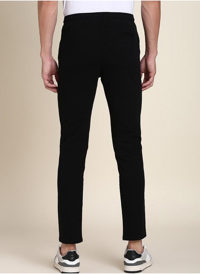 Dennis Lingo Men Black Straight Leg Mid-Rise Pants by Styli  - Image 3