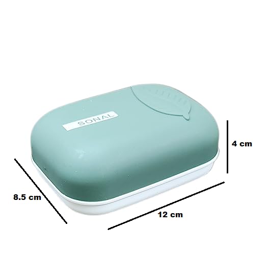 CSM® Soap Case(LEAFSOAP-2) with Lid Soap Holder Soap Dish for Bathroom Kitchen Sink - Set of 2 Pcs, Plastic, Assorted Color - Image 3