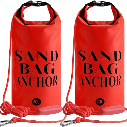RunNico 2 Set 20L 500D Sand Anchor for Floating 2 in 1 PWC Jetski Anchor Kit with Adjustable Buoy Waterproof Dry Bag for Water Sports Jet Ski Kayaks Boat Watercraft and Canoe - Image 1