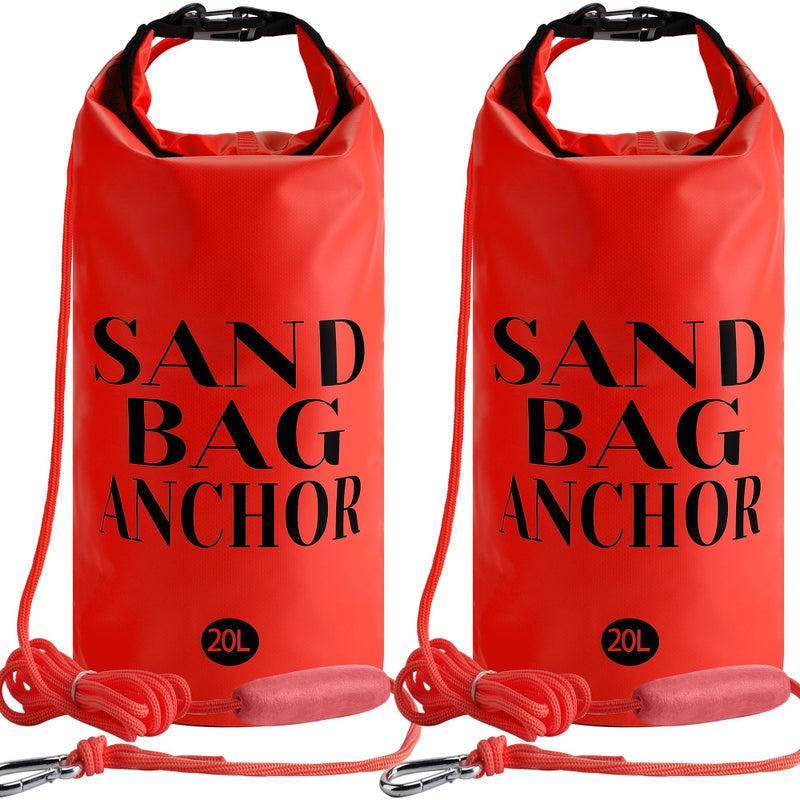 RunNico 2 Set 20L 500D Sand Anchor for Floating 2 in 1 PWC Jetski Anchor Kit with Adjustable Buoy Waterproof Dry Bag for Water Sports Jet Ski Kayaks Boat Watercraft and Canoe - Image 2