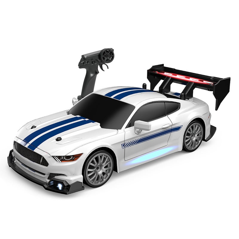 2.4GHz Remote Control Drift Car 1:24 10-15KM/H High Speed Drift Remote-controlled 4WD Vehicle with With Front Lights, Bottom Lights, Tail Wing Lights/ Replaceable Wheels - Image 1