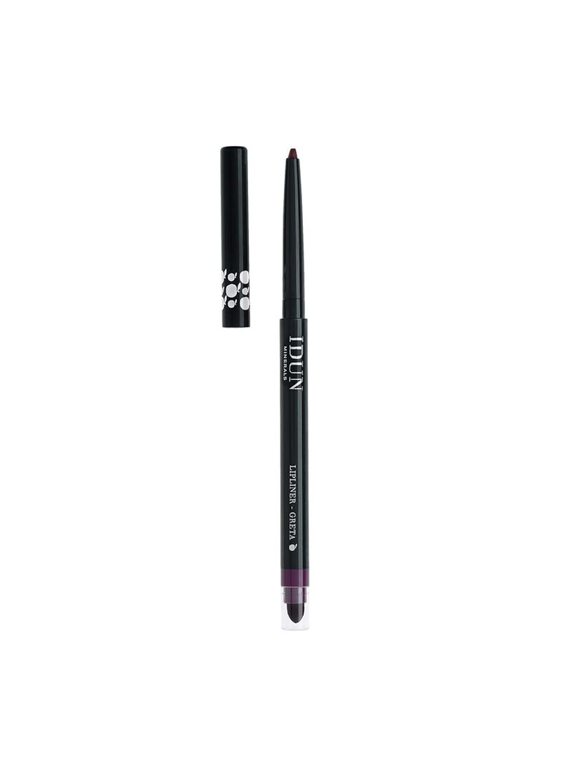IDUN MINERALS Lip Liner  Define Your Lips For A Perfectly Contoured Pout  Balanced Blend Of Emollients And Waxes  Creamy Texture And Smooth Silky Finish  Soft  Greta Bordeaux  001 Oz 